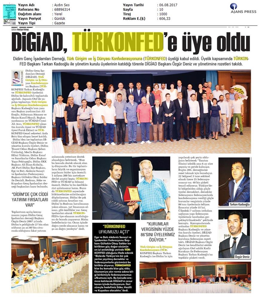 TÜRKONFED Didim Giad Toplantısı Medya Yansimalari Didim 6 Agustos 2017 - 5