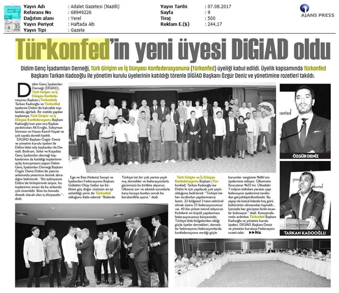 TÜRKONFED Didim Giad Toplantısı Medya Yansimalari Didim 6 Agustos 2017 - 8
