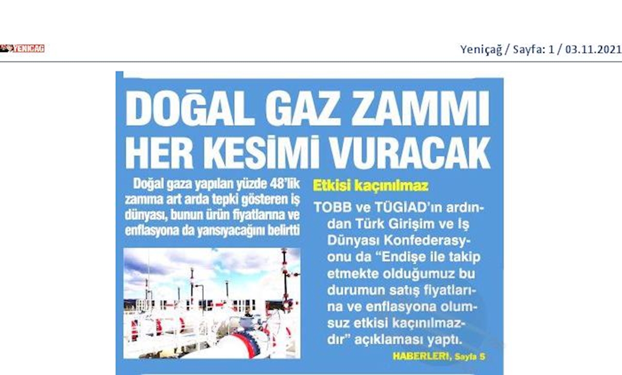 TÜRKONFED Dogal Gaz Zammi 2 Kasim 2021 - 5