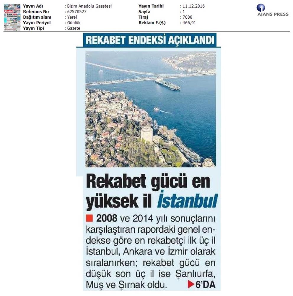 TÜRKONFED Edam Türkiye Icin Bir Rekabet Endeksi Rapor Tanitim Toplantısı Medya Yansimalari 9 Aralik 2016 - 25