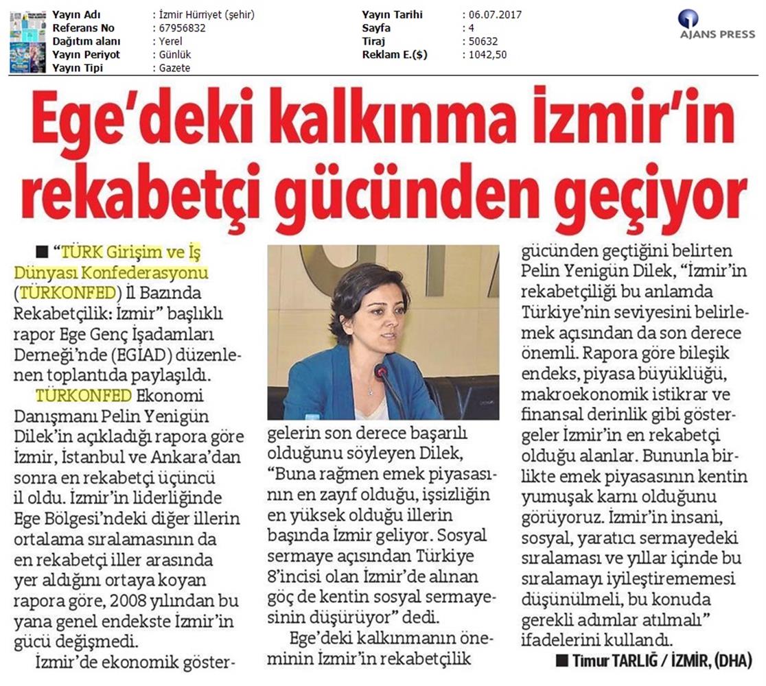 TÜRKONFED Egiad Izmir Rekabet Endeksi Toplantısı Son Medya Yansimalari 5 Temmuz 2017 - 5