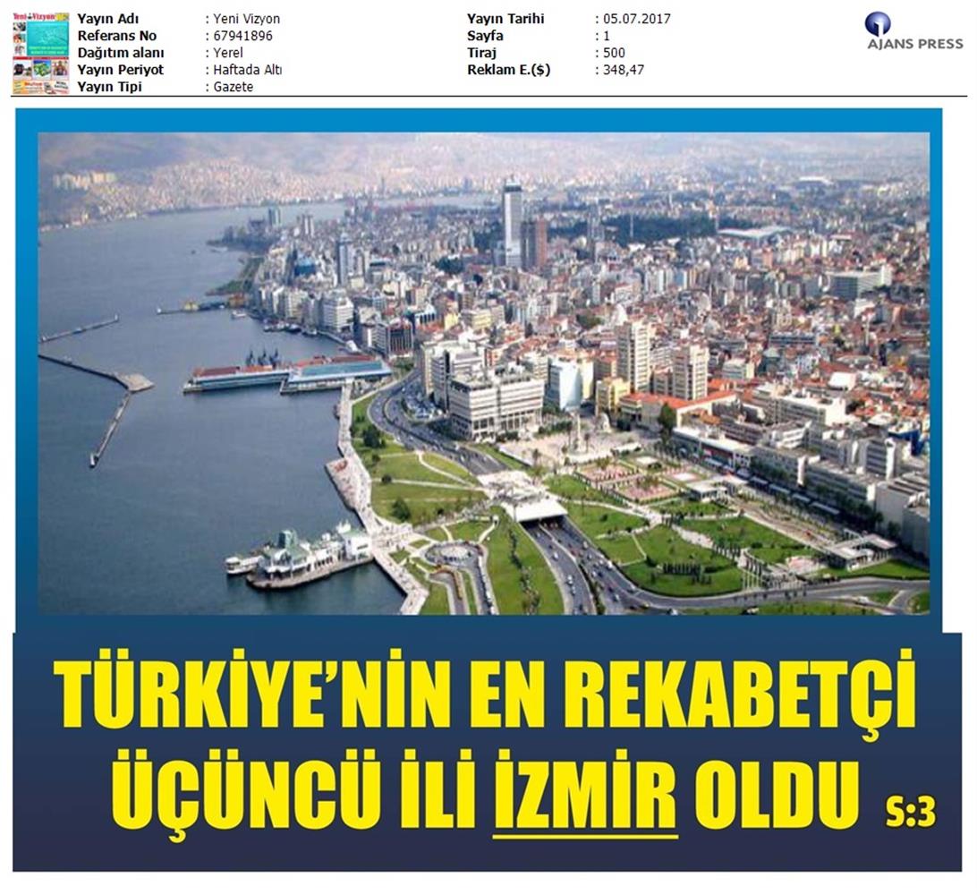 TÜRKONFED Egiad Izmir Rekabet Endeksi Toplantısı Son Medya Yansimalari 5 Temmuz 2017 - 11