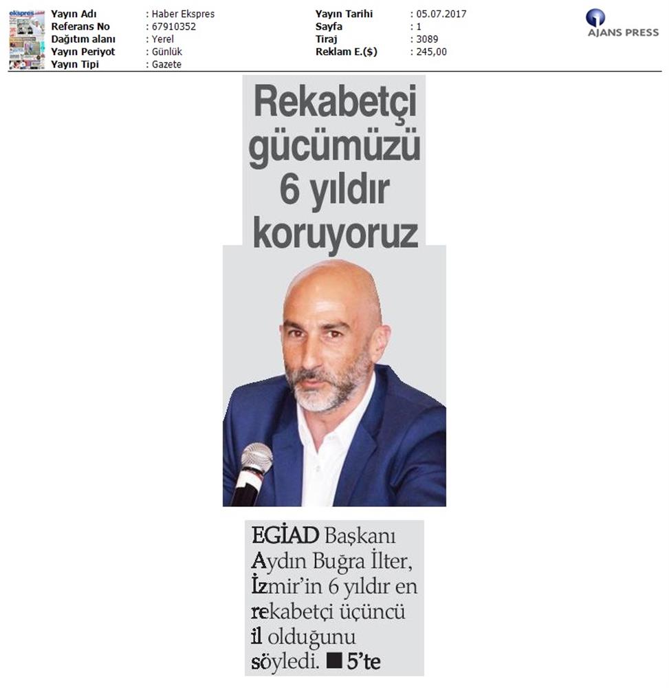TÜRKONFED Egiad Izmir Rekabet Endeksi Toplantısı Son Medya Yansimalari 5 Temmuz 2017 - 21