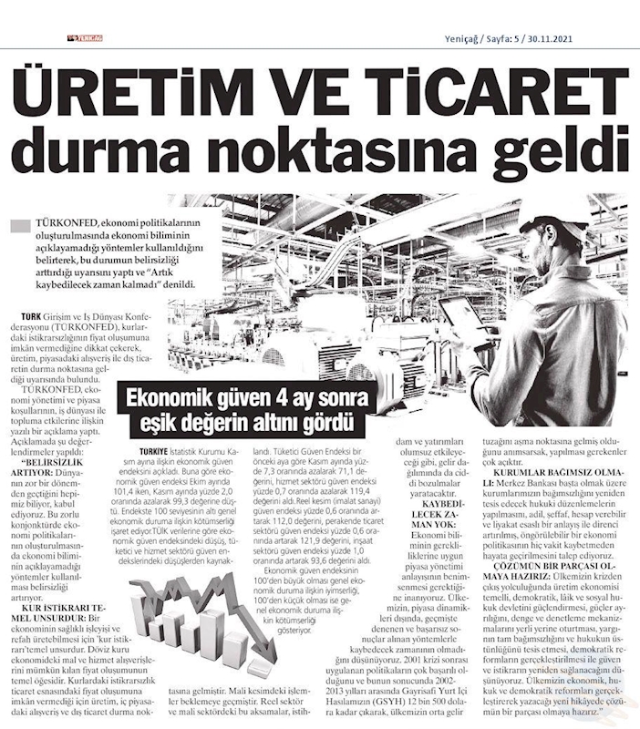 TÜRKONFED Ekonomi Basin Aciklamasi 29 Kasim 2021 - 3