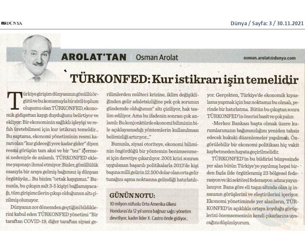 TÜRKONFED Ekonomi Basin Aciklamasi 29 Kasim 2021 - 7