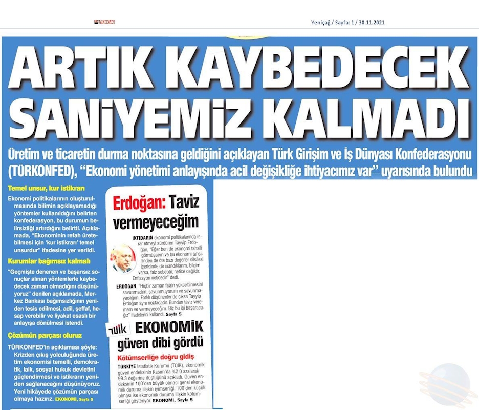TÜRKONFED Ekonomi Basin Aciklamasi 29 Kasim 2021 - 19