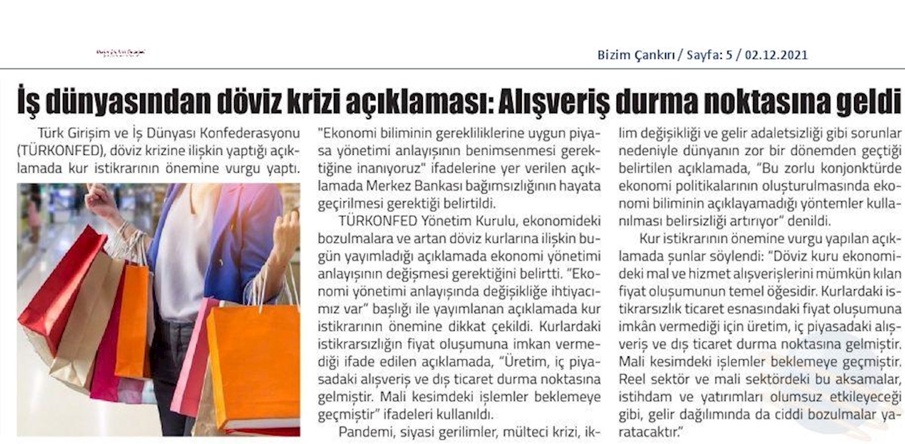 TÜRKONFED Ekonomi Basin Aciklamasi 29 Kasim 2021 - 25