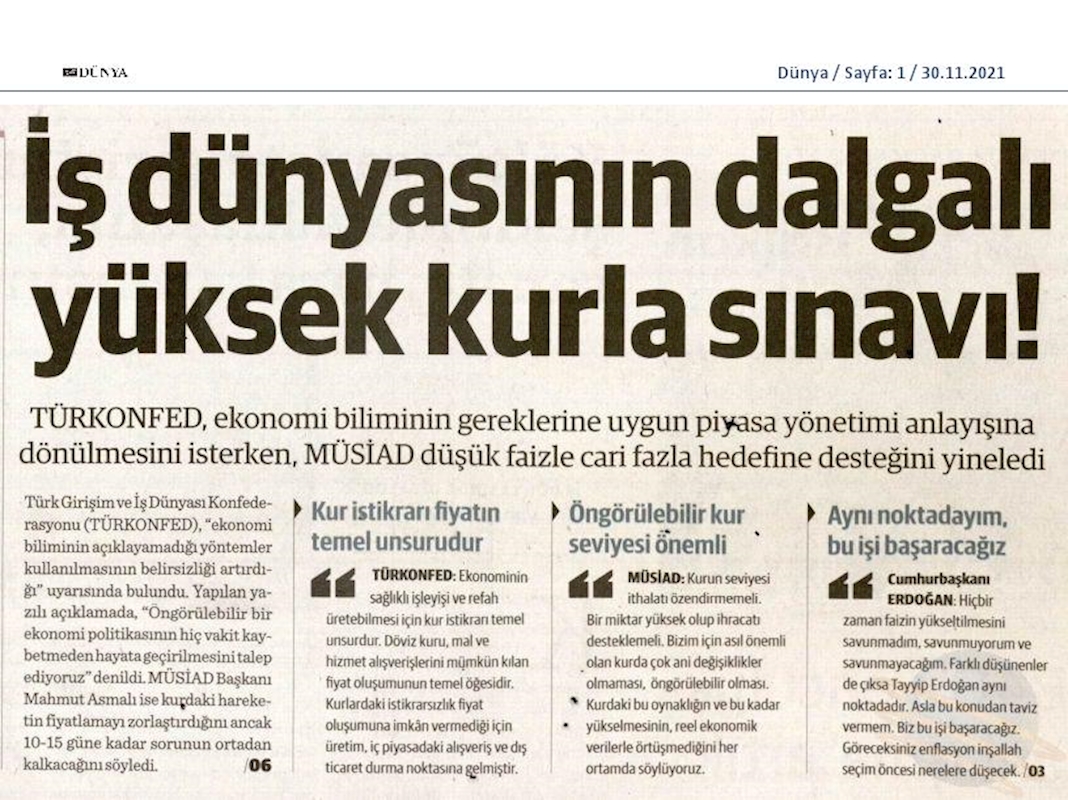 TÜRKONFED Ekonomi Basin Aciklamasi 29 Kasim 2021 - 28