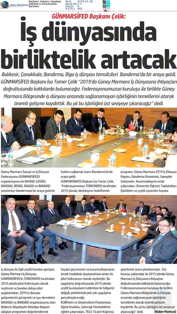TÜRKONFED Enerji Verimliligine Yeni Yaklasimlar Toplantısı Medya Yansimalari 25 Ocak 2019 Corlu - 12
