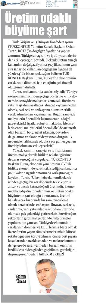 TÜRKONFED Enerji Zammi Basin Aciklamasi Medya Yansimalari2 Agustos 2018 - 9