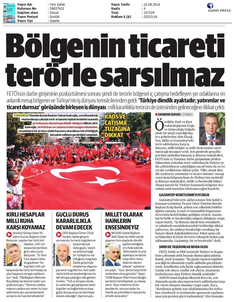 TÜRKONFED Gaziantep Teror Saldirisi Kinama Mesaji 22 Agustos 2016 - 8