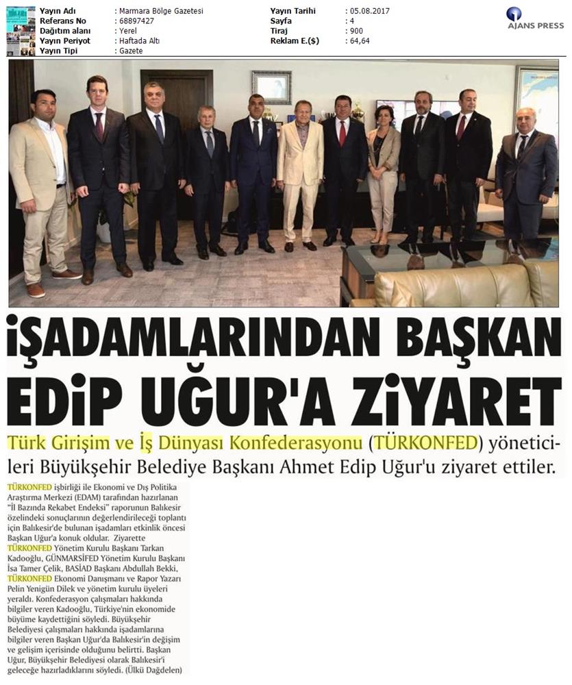 TÜRKONFED Gunmarsifed Türkiye Icin Bir Rekabet Endeksi Rapor Tanitim Toplantısı Medya Yansimalari 5 Agustos 2017 - 1