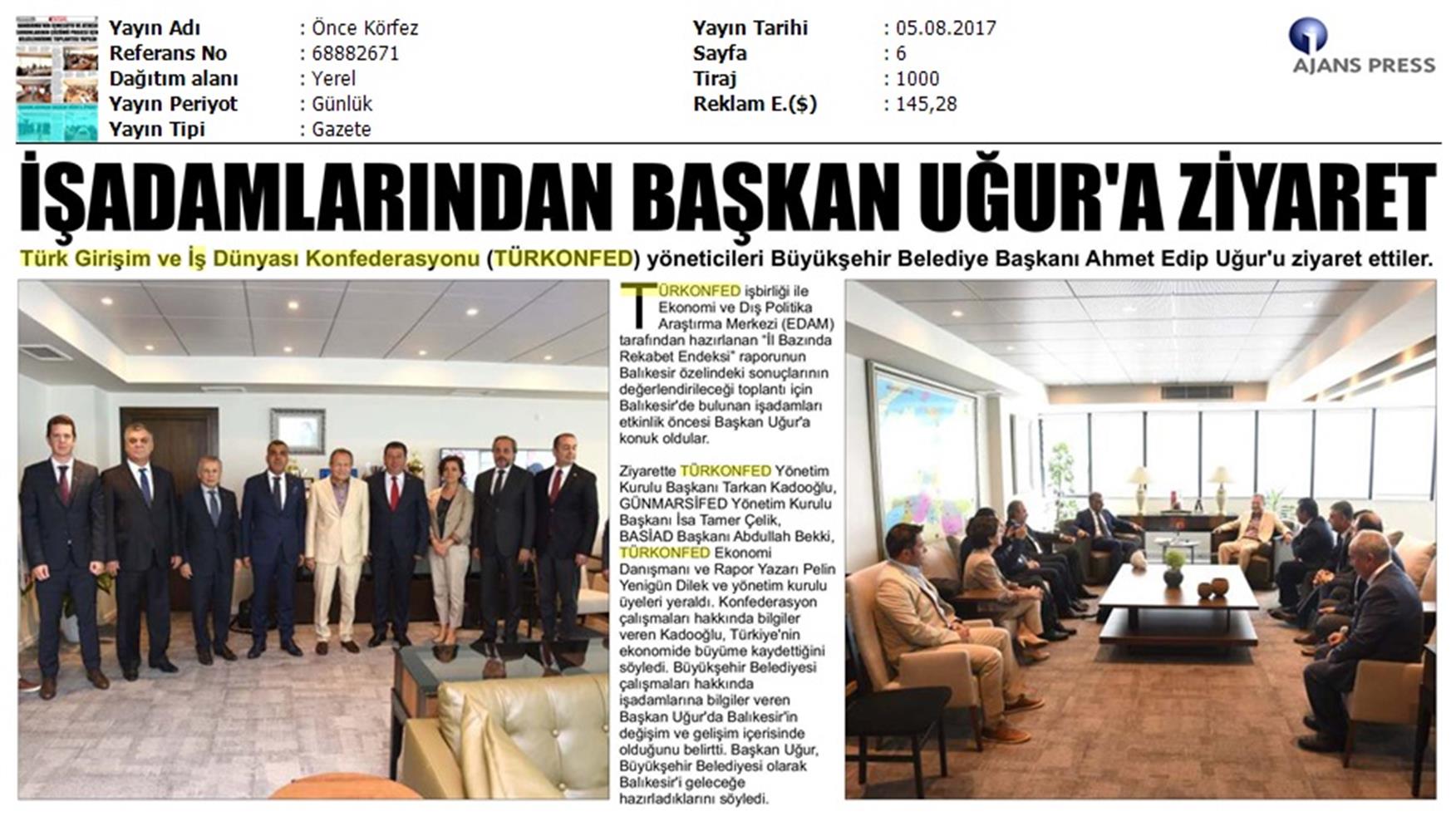 TÜRKONFED Gunmarsifed Türkiye Icin Bir Rekabet Endeksi Rapor Tanitim Toplantısı Medya Yansimalari 5 Agustos 2017 - 15