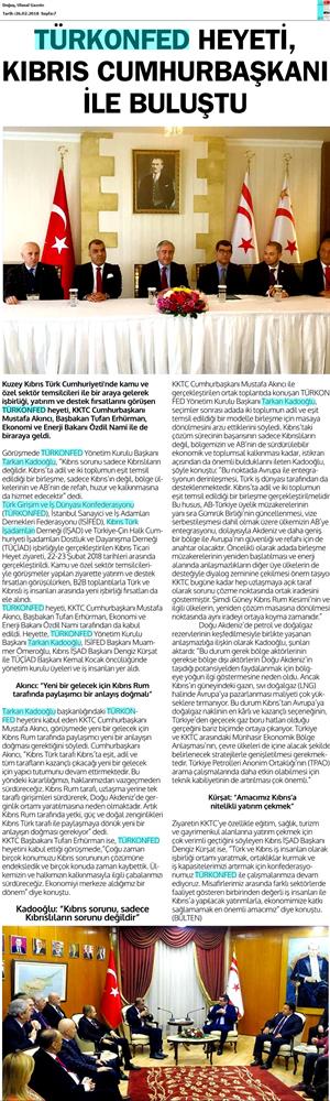 TÜRKONFED Heyeti Kktc Ziyareti Medya Yansimalari 22 24 Subat 2018 Lefkosa - 6