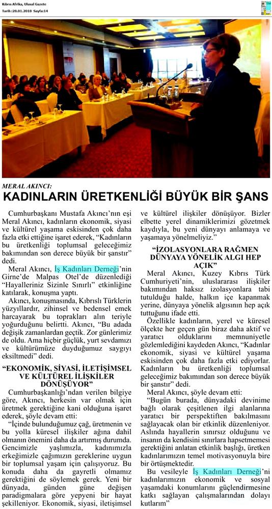 TÜRKONFED İDK Giskad Kadinin Cok Yonlu Guclendirilmesi Projesi Mersin Toplantısı Medya Yansimalari 26 Ocak 2018 Mersin - 5
