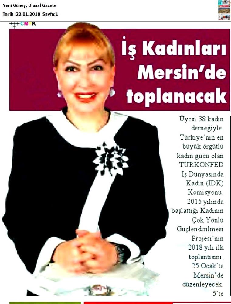TÜRKONFED İDK Giskad Kadinin Cok Yonlu Guclendirilmesi Projesi Mersin Toplantısı Medya Yansimalari 26 Ocak 2018 Mersin - 20