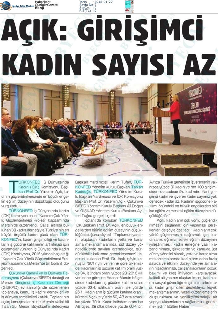 TÜRKONFED İDK Giskad Kadinin Cok Yonlu Guclendirilmesi Projesi Mersin Toplantısı Medya Yansimalari 26 Ocak 2018 Mersin - 40