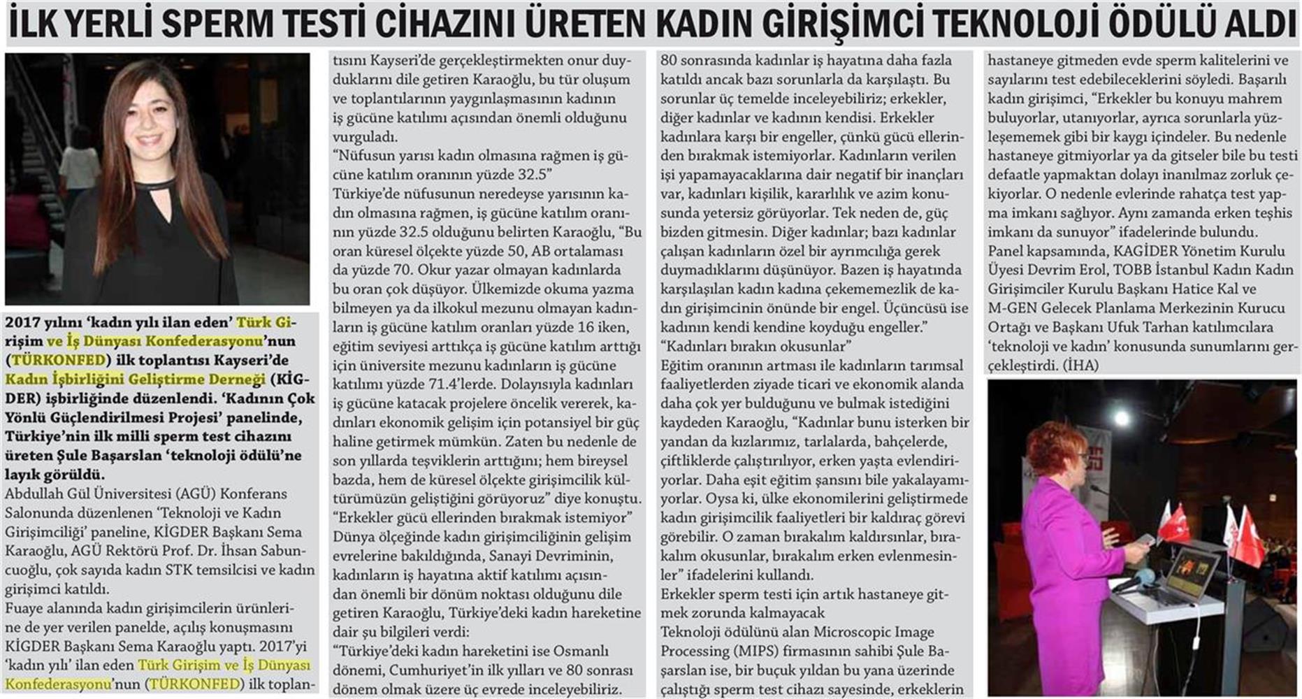 TÜRKONFED İDK Kadinin Cok Yonlu Guclendirilmesi Projesi Kayseri Toplantısı Medya Yansimalari 2 8 9 Nisan 2017 - 14
