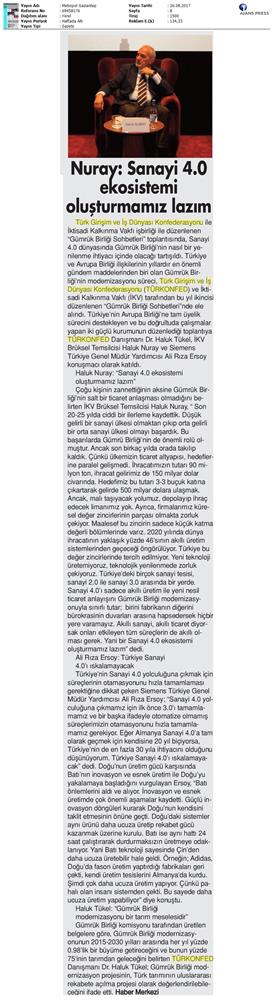 TÜRKONFED Ikv Gumruk Birligi Sohbetleri Medya Yansimalari 24 Agustos 2017 Istanbul - 7