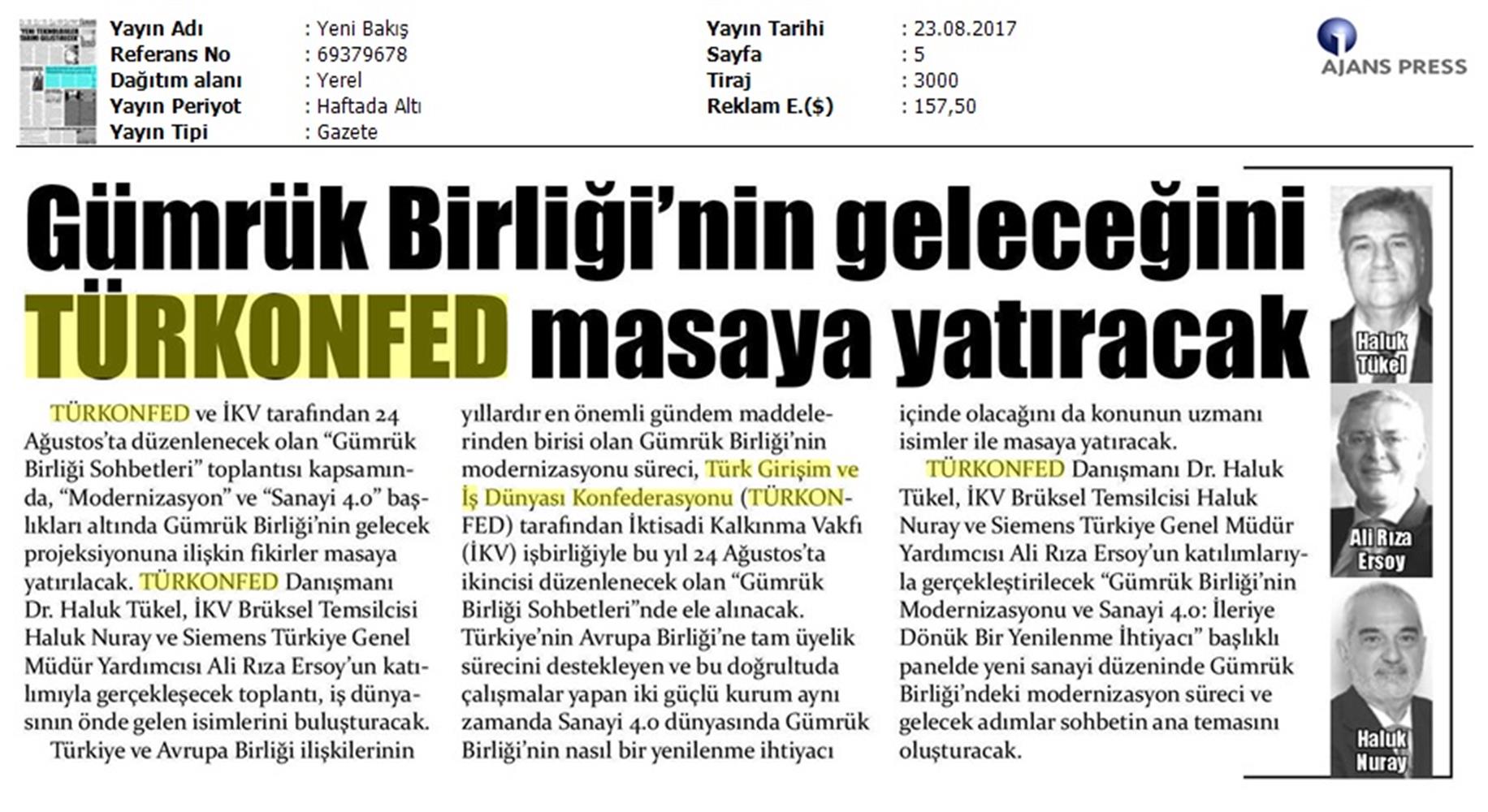 TÜRKONFED Ikv Gumruk Birligi Sohbetleri Medya Yansimalari 24 Agustos 2017 Istanbul - 32