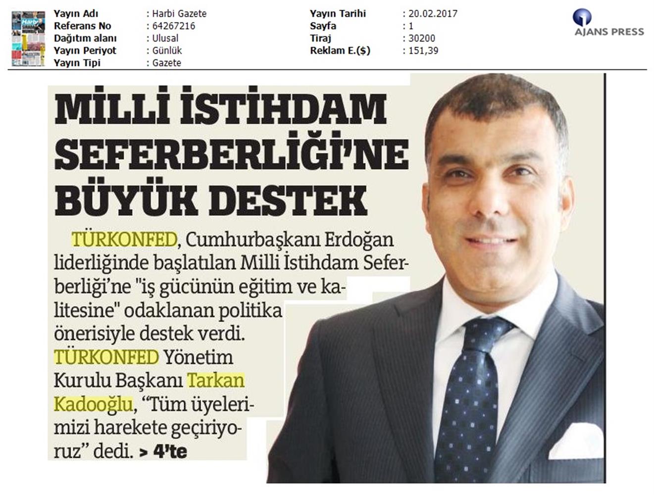 TÜRKONFED Istihdamda Surdurulebilir Buyumeye Odaklaniyoruz Basin Yansimalari 20 Subat 2017 - 5