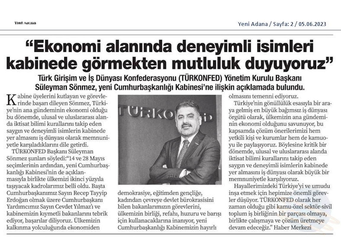 TÜRKONFED Kabine Toplantısı Basin Aciklamasi 4 Haziran 2023 - 10