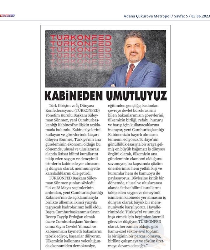 TÜRKONFED Kabine Toplantısı Basin Aciklamasi 4 Haziran 2023 - 14