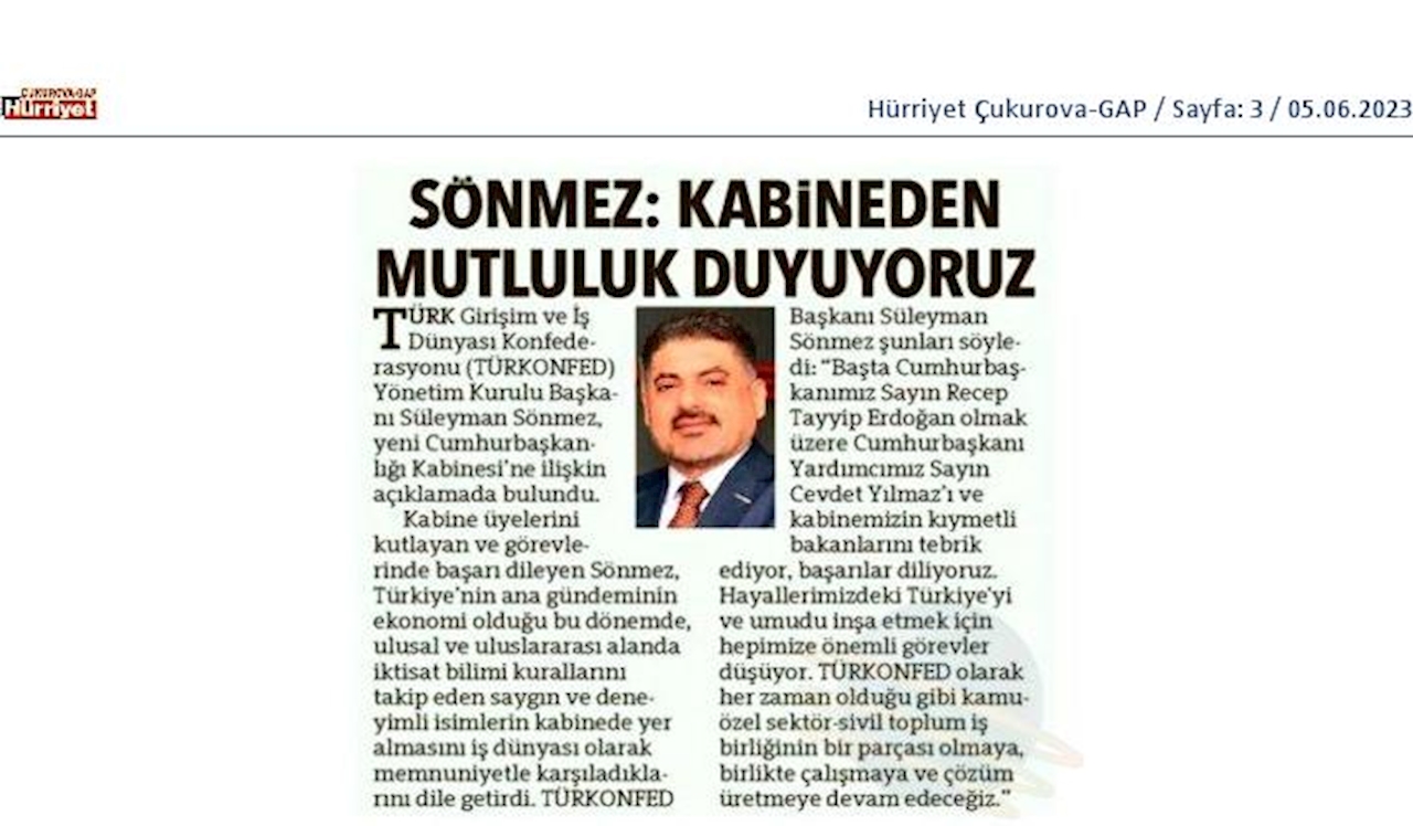 TÜRKONFED Kabine Toplantısı Basin Aciklamasi 4 Haziran 2023 - 19