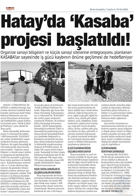 TÜRKONFED Kasaba Projesi 6 Mart 2023 - 2