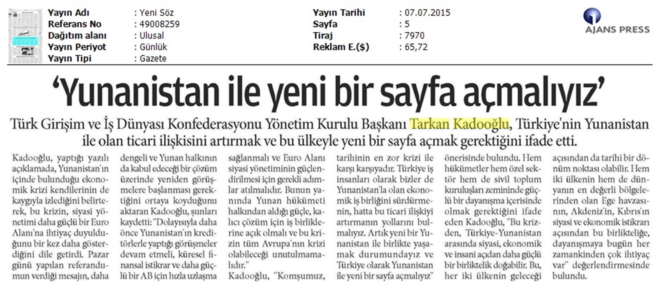 TÜRKONFED Koalisyon Aciklamasi Basin Yansimalari - 8