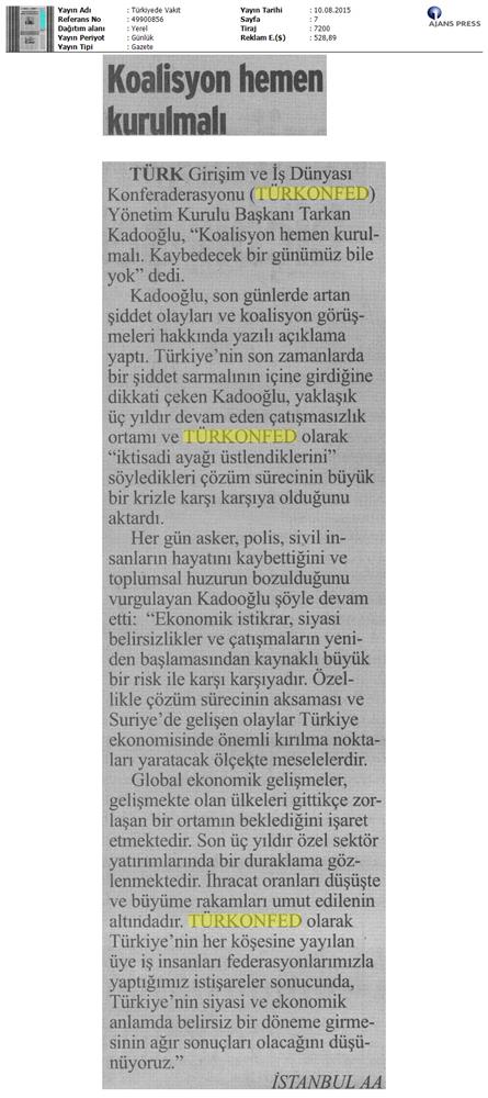 TÜRKONFED Koalisyon Aciklamasi Basin Yansimalari - 104
