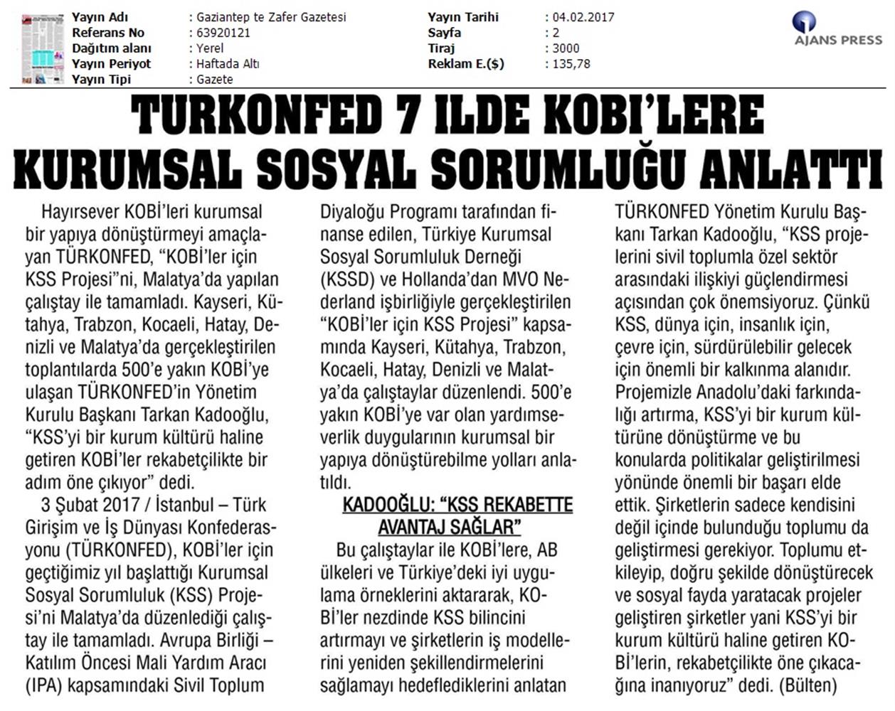 TÜRKONFED Kss Anadolu Calistaylari Tamamlandi Medya Yansimalari 04022017 - 4