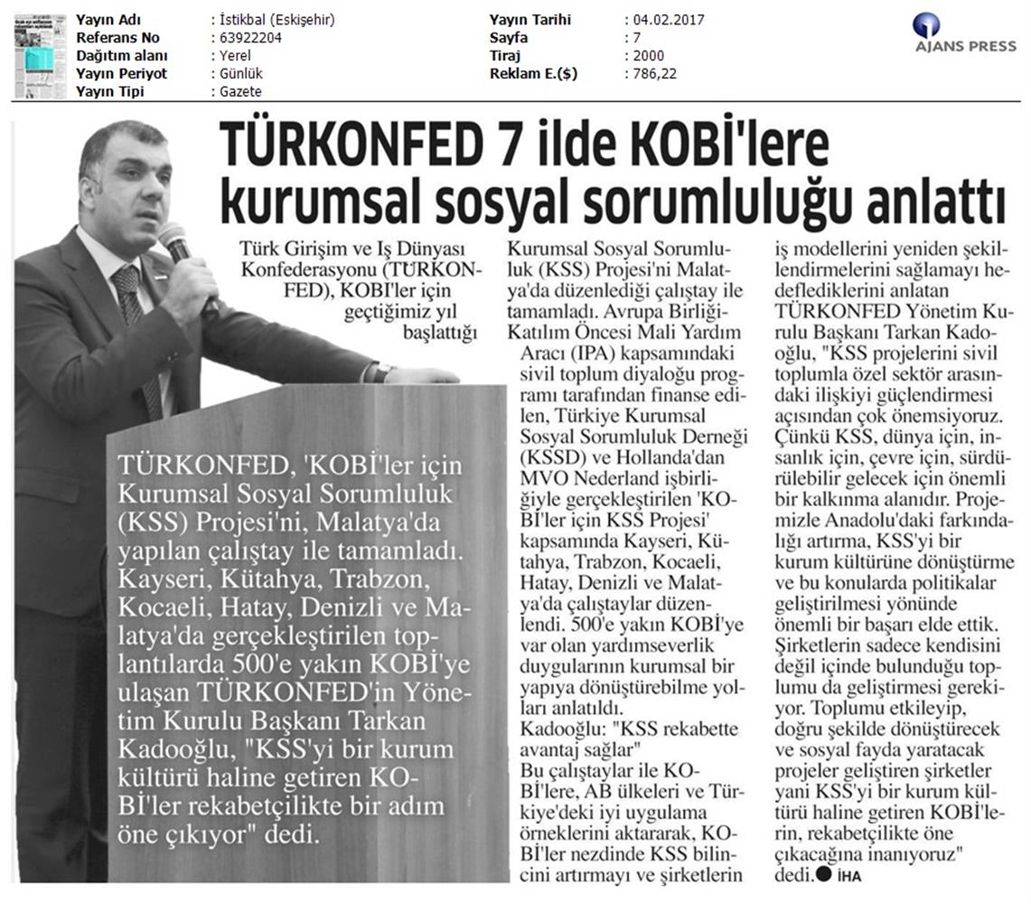 TÜRKONFED Kss Anadolu Calistaylari Tamamlandi Medya Yansimalari 04022017 - 18