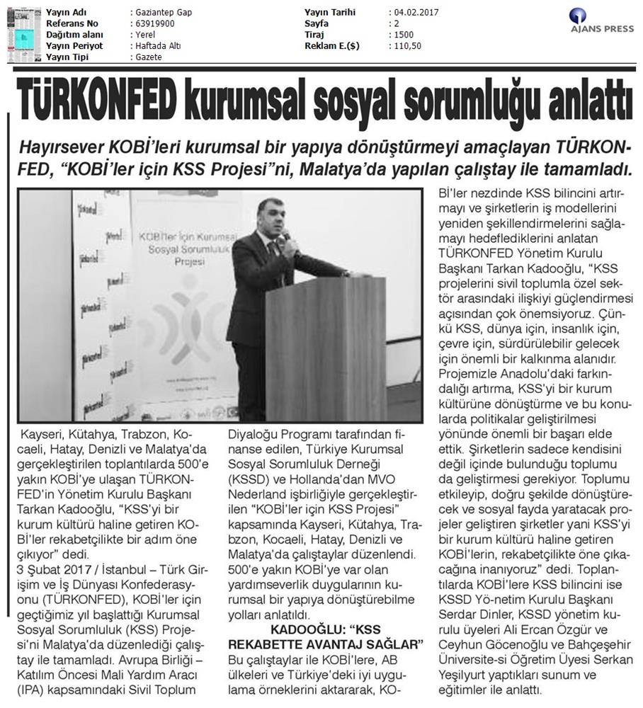 TÜRKONFED Kss Anadolu Calistaylari Tamamlandi Medya Yansimalari 04022017 - 25