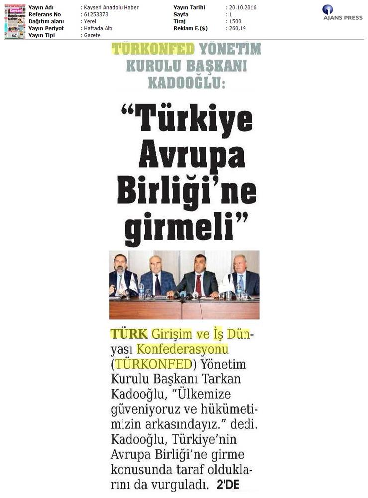TÜRKONFED Kss Anadolu Toplantilari Kayseri 19 Ekim 2016 - 3