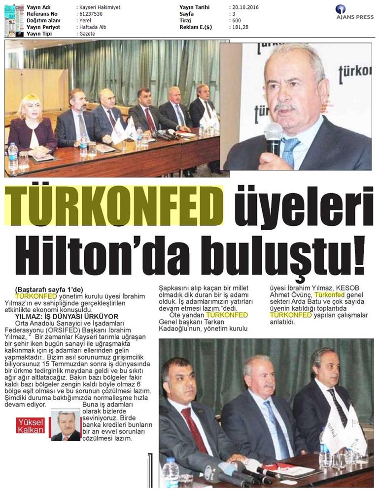 TÜRKONFED Kss Anadolu Toplantilari Kayseri 19 Ekim 2016 - 8