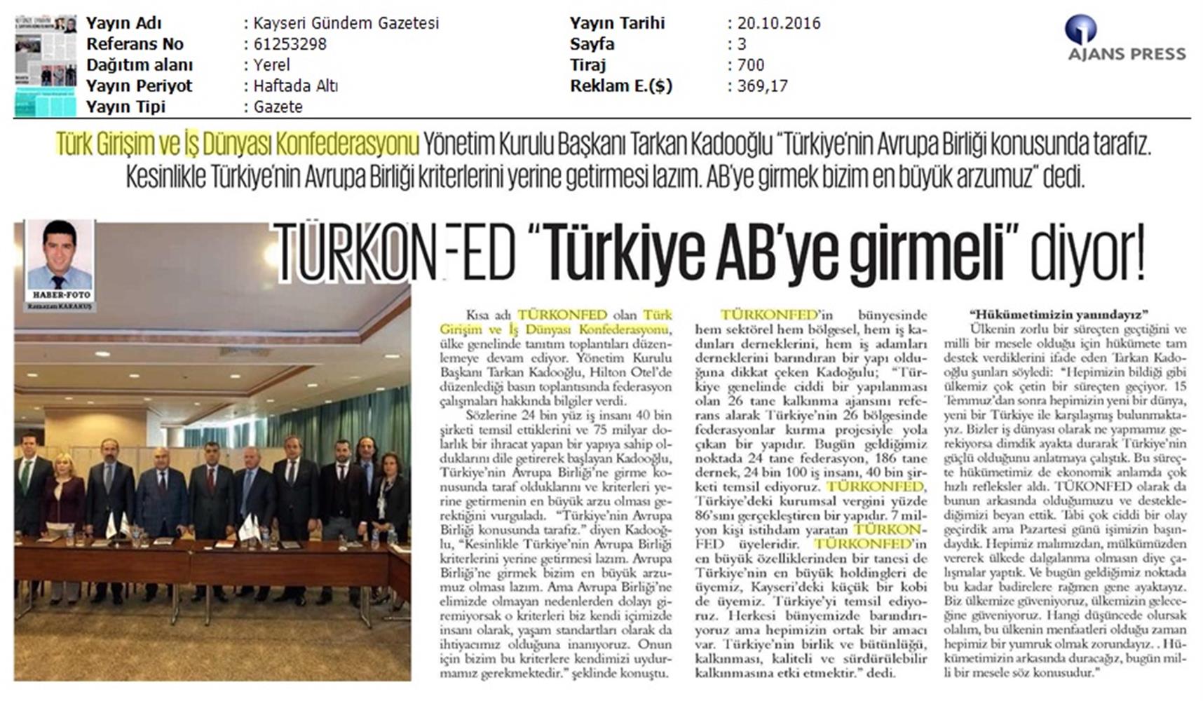 TÜRKONFED Kss Anadolu Toplantilari Kayseri 19 Ekim 2016 - 11