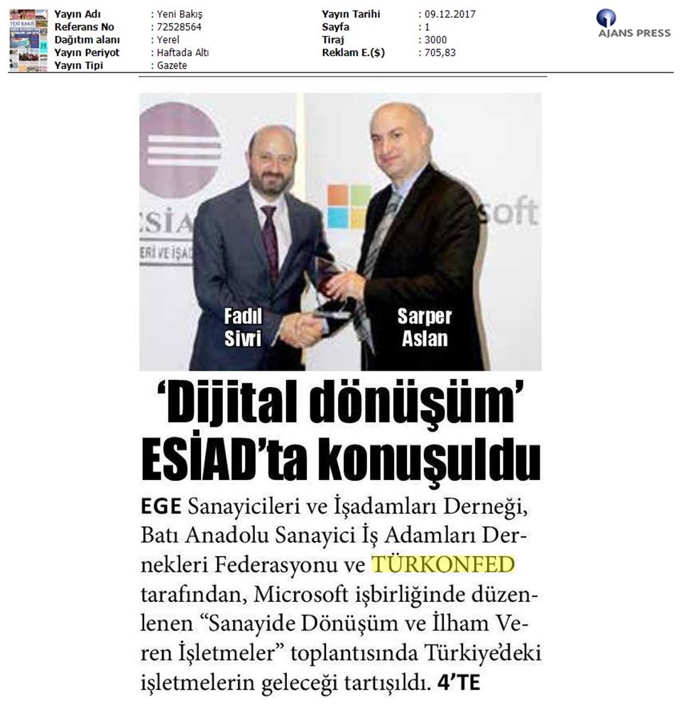 TÜRKONFED Microsoft Esiad Dijital Dönüşüm Toplantısı Medya Yansimalari 8 10 Aralik 2017 - 9