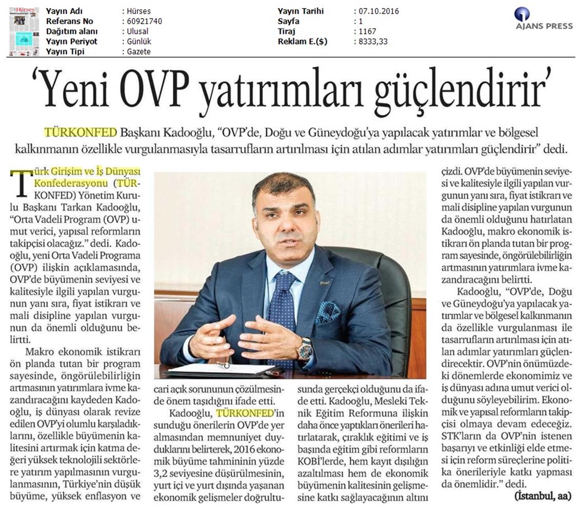 TÜRKONFED OVP Basin Aciklamasi Medya Yansimalari 7 Ekim 2016 - 4