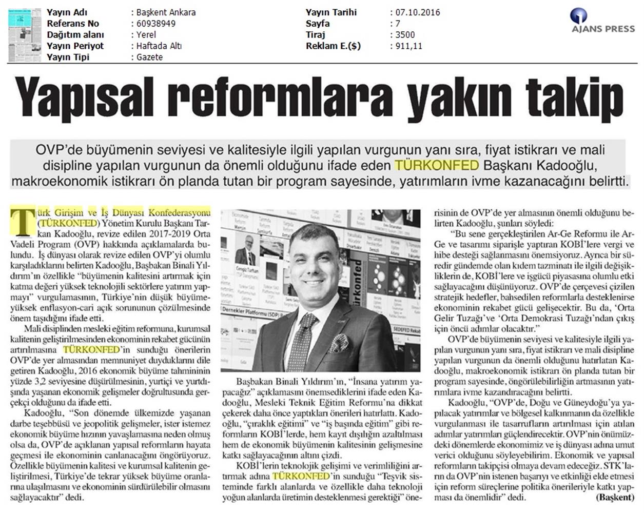 TÜRKONFED OVP Basin Aciklamasi Medya Yansimalari 7 Ekim 2016 - 8
