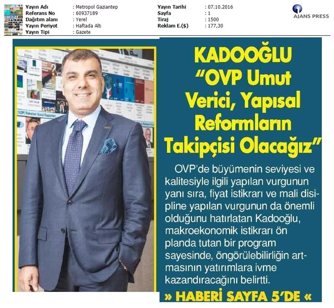 TÜRKONFED OVP Basin Aciklamasi Medya Yansimalari 7 Ekim 2016 - 11