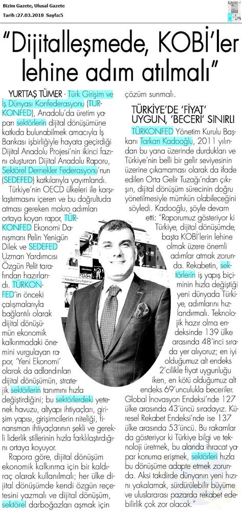 TÜRKONFED Sedefed Dijital Anadolu Raporu Medya Yansimalari 26 Mart 2018 - 6