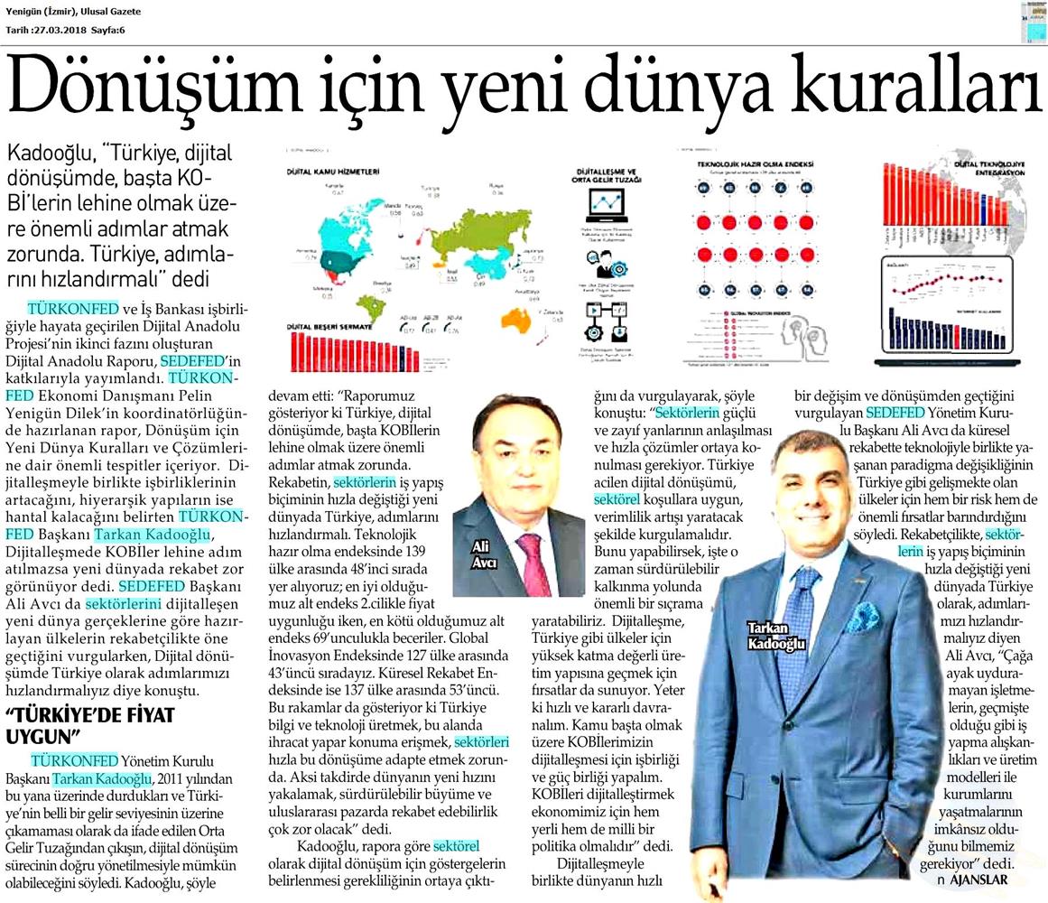 TÜRKONFED Sedefed Dijital Anadolu Raporu Medya Yansimalari 26 Mart 2018 - 23