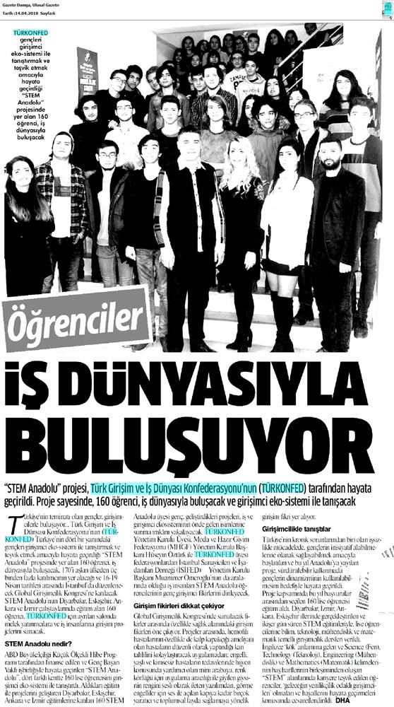 TÜRKONFED STEM Anadolu Global Girişimcilik Kongresi Medya Yansimalari 17 18 Nisan 2018 Istanbul - 12