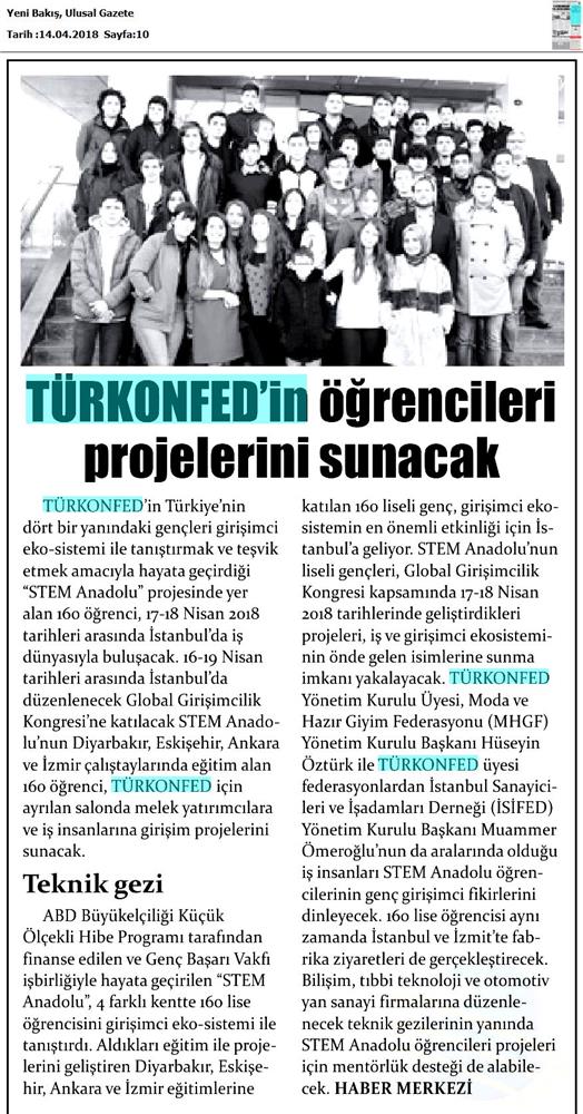 TÜRKONFED STEM Anadolu Global Girişimcilik Kongresi Medya Yansimalari 17 18 Nisan 2018 Istanbul - 27