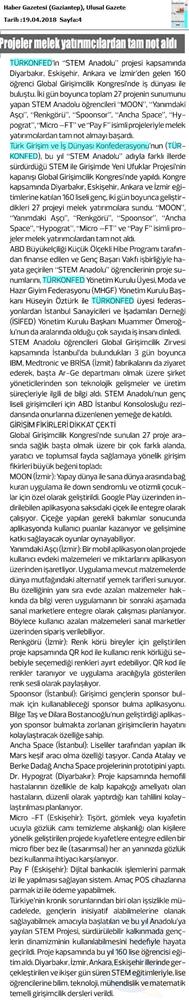 TÜRKONFED STEM Anadolu Global Girişimcilik Kongresi Medya Yansimalari 17 18 Nisan 2018 Istanbul - 29