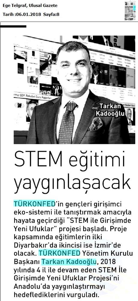 TÜRKONFED STEM Egitimini Anadoluya Yayiyor Medya Yansimalari 6 Ocak 2018 - 21