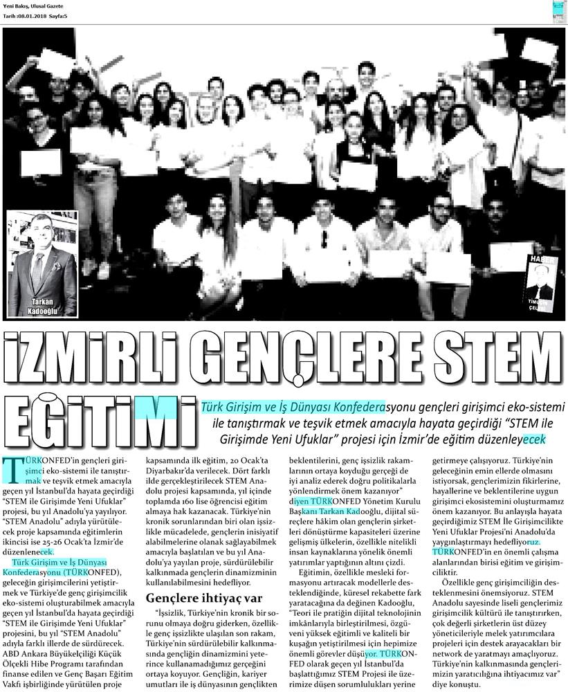 TÜRKONFED STEM Egitimini Anadoluya Yayiyor Medya Yansimalari 6 Ocak 2018 - 34