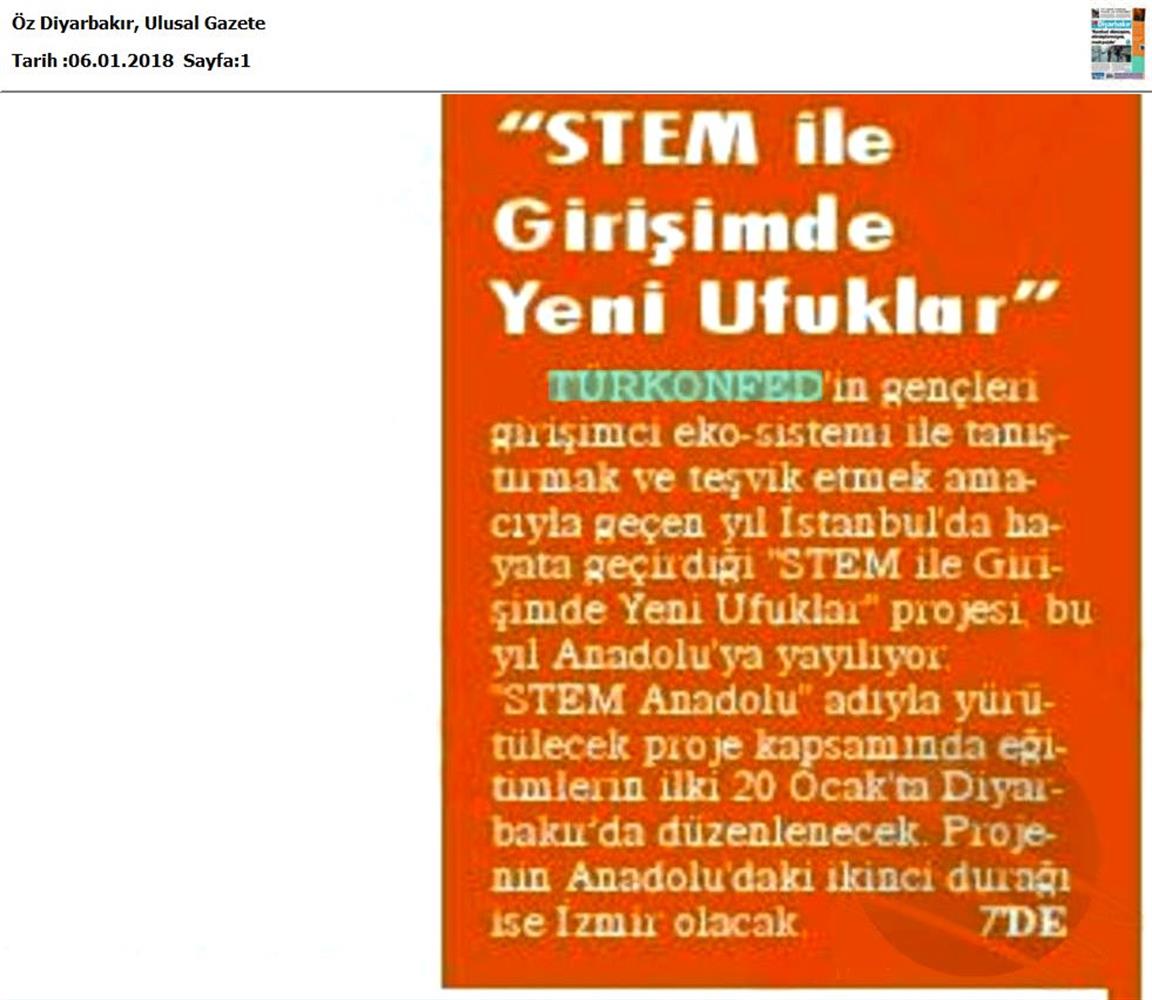 TÜRKONFED STEM Egitimini Anadoluya Yayiyor Medya Yansimalari 6 Ocak 2018 - 37