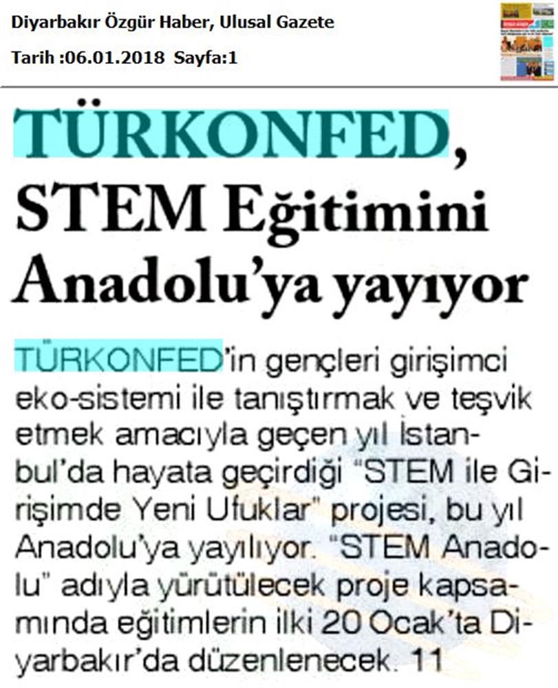 TÜRKONFED STEM Egitimini Anadoluya Yayiyor Medya Yansimalari 6 Ocak 2018 - 49